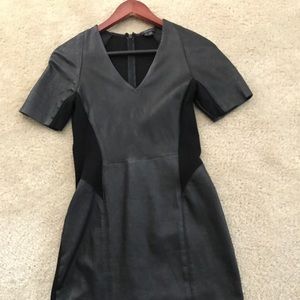 Theory Leather Dress. Knee length.